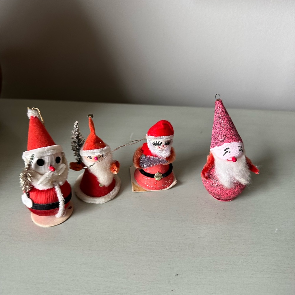 Vintage Putz Santa Claus lot made in Japan cotton spun